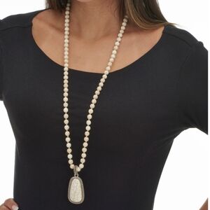 PalmBeach Jewelry White Beaded Necklace